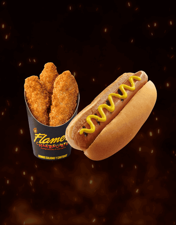 Crispy Chicken Tender y Hot Dogs